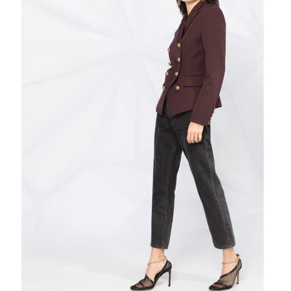 NWT BALMAIN Brown Grain De Poudre 8-Button Jacket - Picture 5 of 16